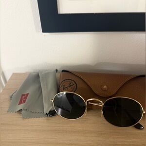 Ray-Ban Oval Arista Sunglasses - Gold Frame Green Lens